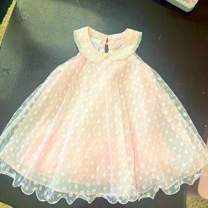 Beautiful polka dot pink dress size 24 months
